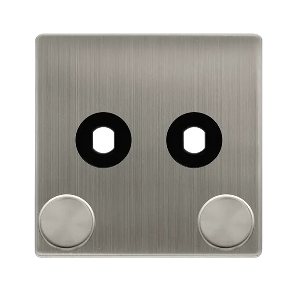 Click Definity Complete SFSS142PL 2 Gang Unfurnished Dimmer Plate & Knobs - Stainless Steel