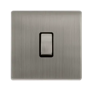 Click Definity Complete SFSS722BK 20A Ingot Double Pole Switch - Stainless Steel Cover Plate - Black Insert