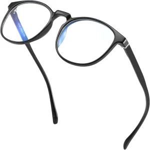 CNLO Blue light blocking Glasses,Computer Gaming Glasses,TV Glasses，For UV Protection,Anti Eyestrain,Lightweight Frame Eyewear,Opaque Men/Women(BLACK)