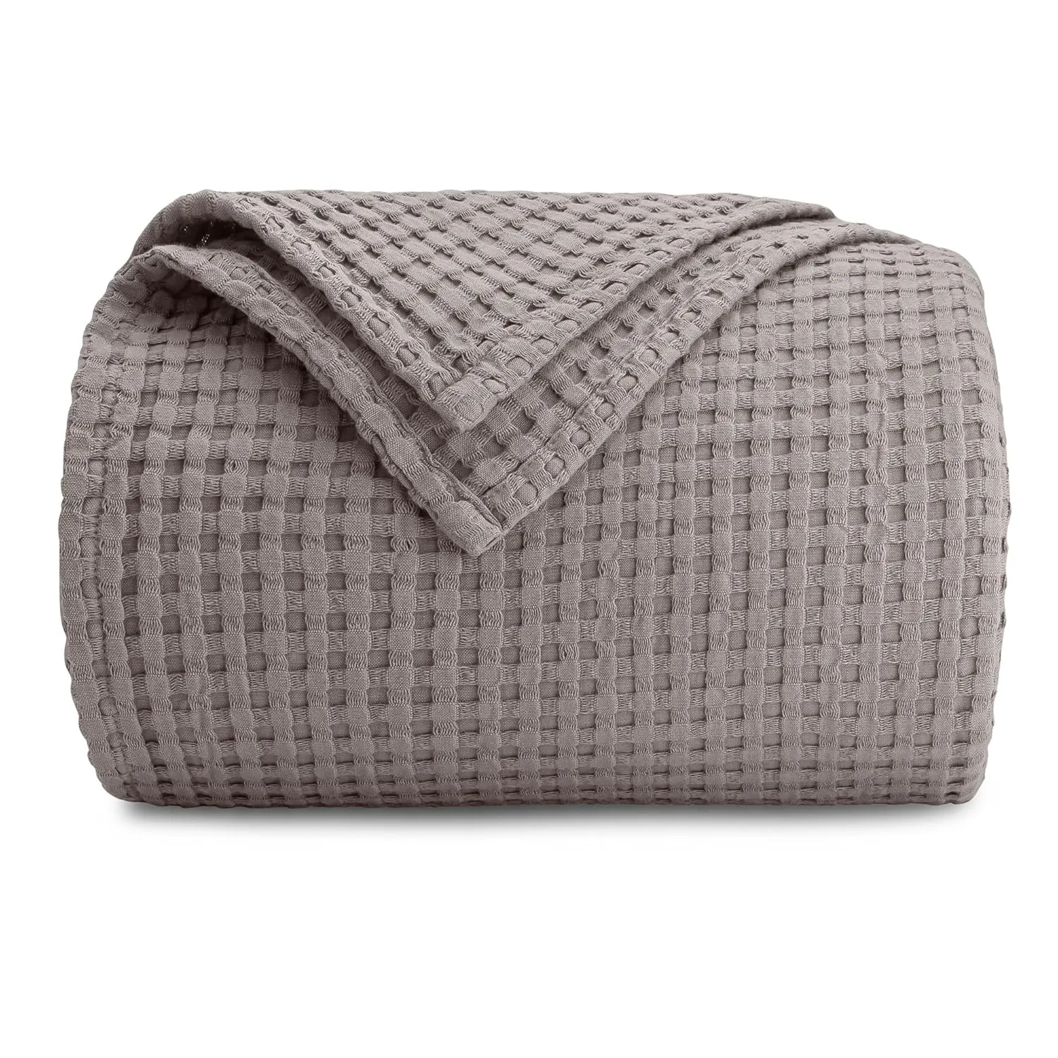 Comfy Cubs Waffle Blanket Queen, 90" x 90" - 100% Cotton Lightweight Breathable Bed Blanket - Soft Textured Thermal Weave for All Seasons – Decorative Cozy Layer for Couch, Sofa, or Bed - Charcoal