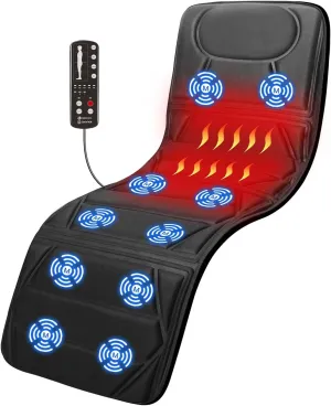 CooCoCo Full Body Massage Mat with Heat, Fathers Day Birthday Gifts for Dad Mom Women Men Her Him, 10 Motors Vibrating Massaging Mattress, Massage Chair Pad for Bed, Back Massager for Neck Shoulder