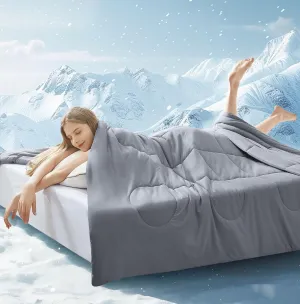 Cooling Comforter Twin/Twin XL Size, All Season Blanket for Hot Sleepers, Lightweight Comforter for Night Sweats, Double-Sided Cooling Bedding for Bed, Sofa, Office, Camping (Dark Gray,68"*80")