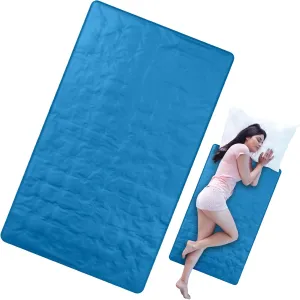 Cooling Pad Mat for Sleep, 48 x 28 Inch Cooling Gel Mattress Pad for Bed, Relieve Pain, Summer Hot Flashes, Adult, Pets, No Water or Electricity Required(Blue)