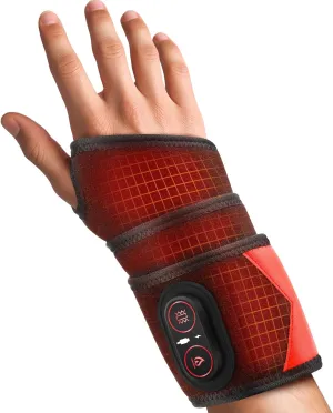 Cordless Wrist Heating Pad Wrap, Heated Wrist Brace with Vibration, 3 Heats and Vibrations Modes, Heated Wrist and Hand Massager, Versatile Heating Pad for Wrist, Hand, Knee, Elbow, Ankle