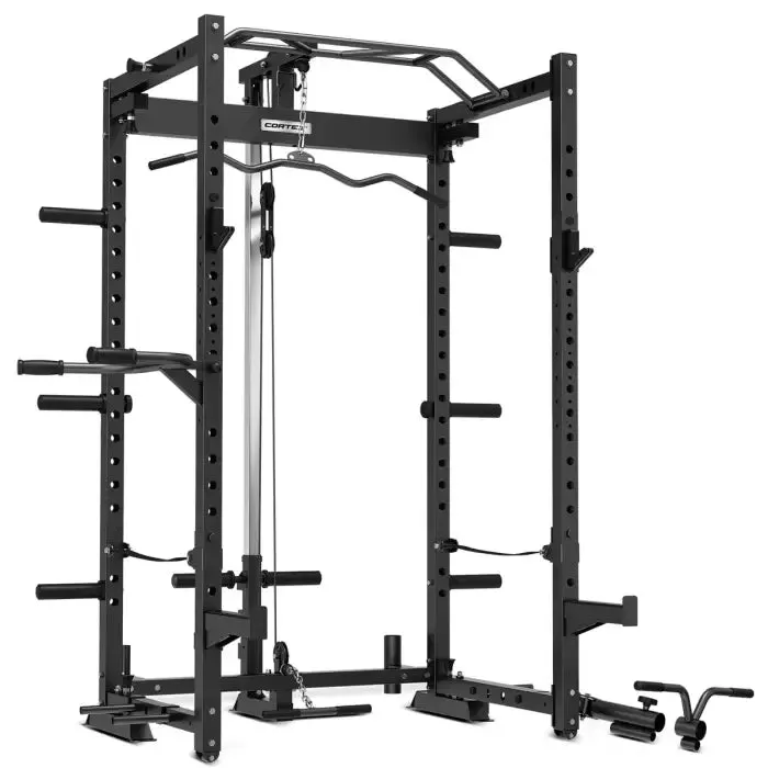 Cortex PR-4 Foldable Squat & Power Rack   BN-9 Bench   130kg Olympic Bumper Weight and Barbell Package