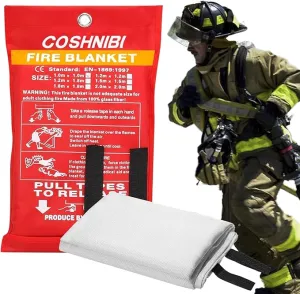 COSHNIBI Fire Blanket Emergency Fire Blanket for Home & Kitchen High Heat Resistant Fire Suppression Blankets Fiberglass Fire Blanket （1 pack）