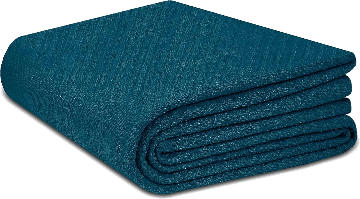 COTTON CRAFT Soft Cotton Thermal Blanket - Plush Herringbone Twill - All Season Luxurious Breathable Skin Friendly Lightweight Cooling Throw Blanket - Sofa Couch Travel Camping Dorm - Full Queen Teal