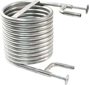 Counterflow Wort Chiller - Homebrew Beer Cooler 14' Stainless Steel Cooling Coil Pipe with 2 Out Channel