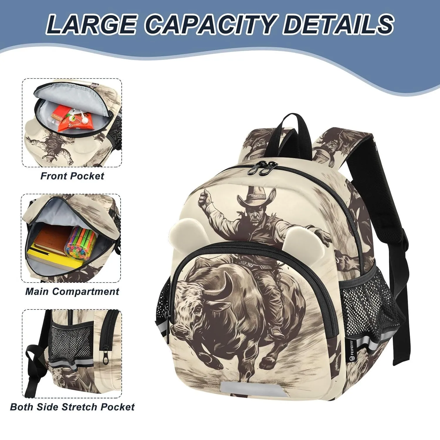 Cowboys Toddler Harness Backpack for Boys Girls 3-6 Years Kids Backpack with Anti Lost Safety Leash Baby Travel Bag for Preschool Walking Travel