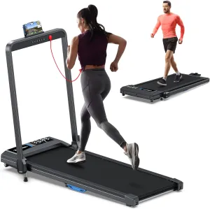 COZYINN 10% Incline Walking Pad - 2.5HP 4MPH/7.6MPH 265/340 lb Capacity Treadmills for Home, Portable Foldable Adjustable Incline Treadmill with Wide Running Area, Mute Control, Works with KINOMAP