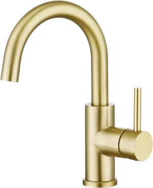 CREA Bar Sink Faucet, Sink Faucet Single Hole Gold for Bathroom Kitchen Campers with Deck Plate Prep Wet Utility Small Mini Outdoor Faucet Vessel Farmhouse Vanity Lavatory