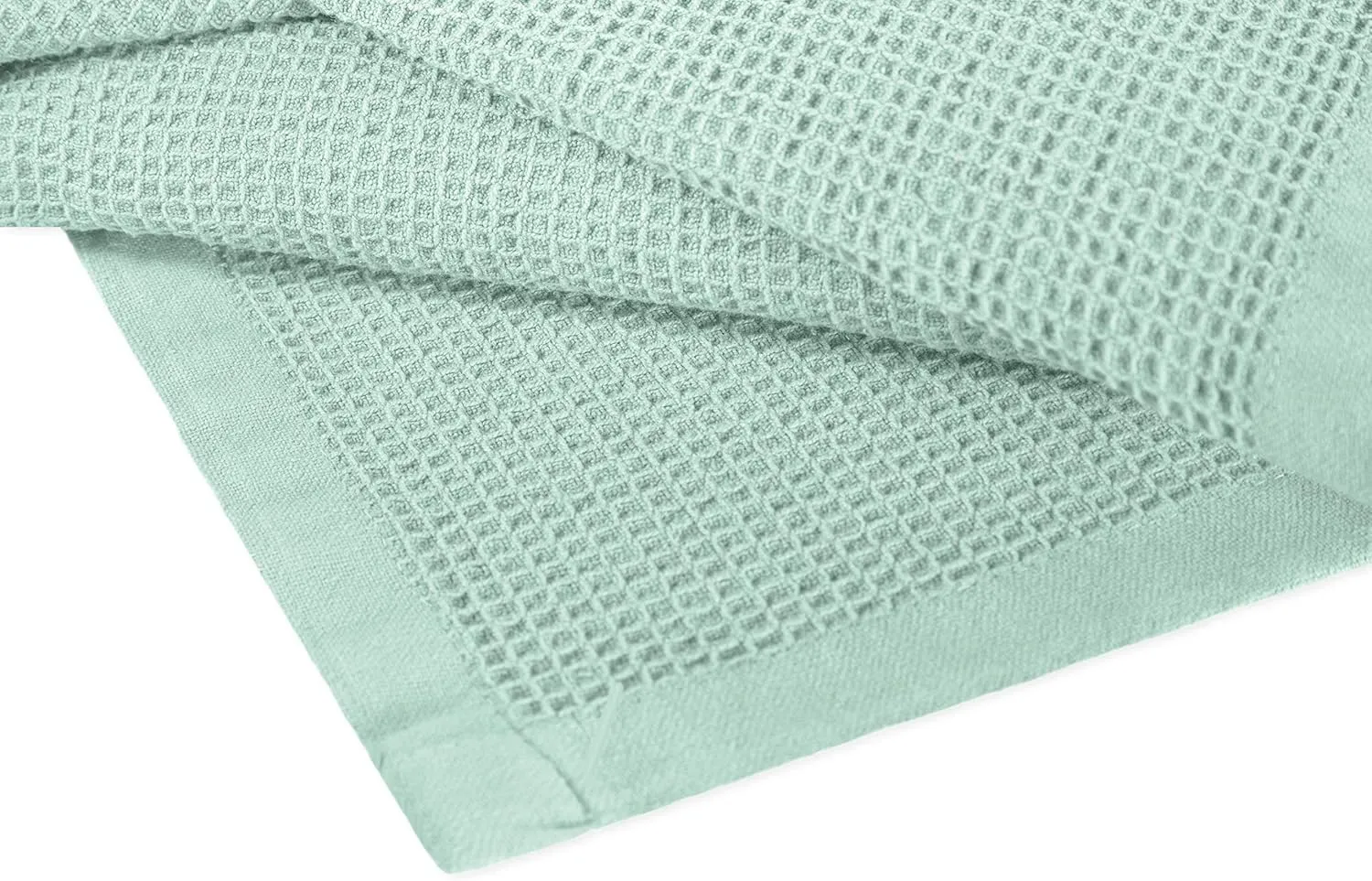 Crover All Season Waffle Premium Thermal Blanket Queen Size 90"x90" Durable Soft Cozy Breathable Weave Design 100% Cotton, Misty Green