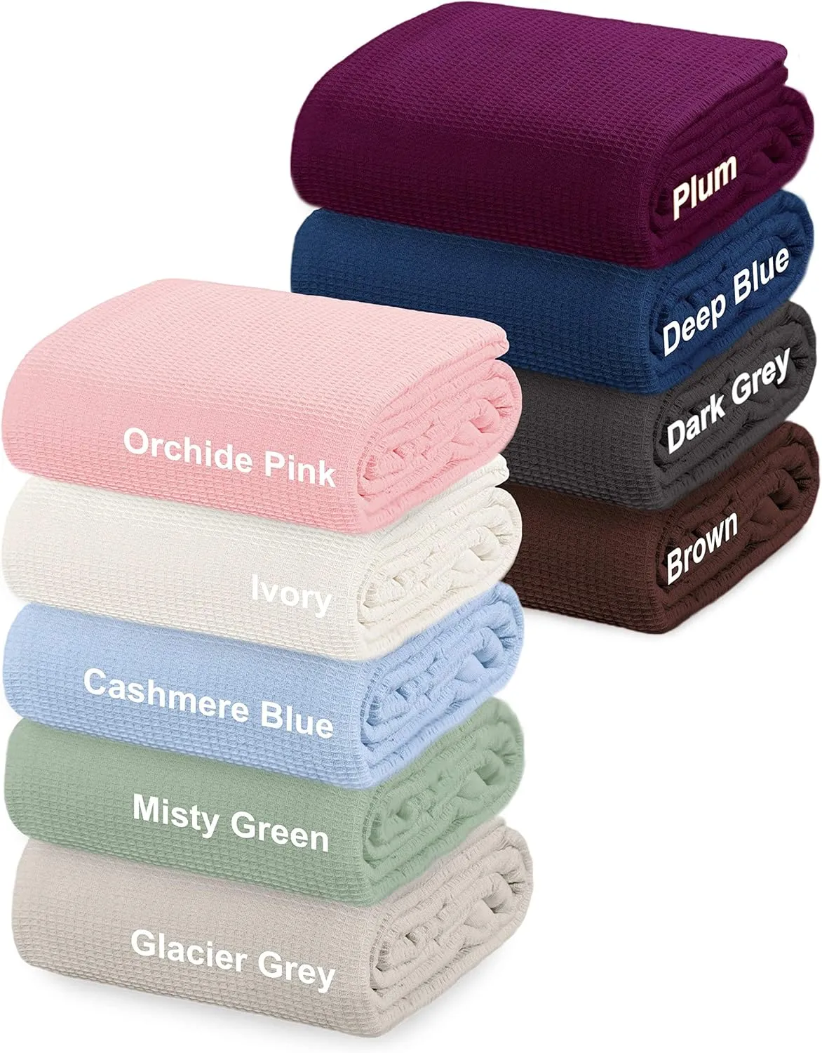 Crover All Season Waffle Premium Thermal Blanket Queen Size 90"x90" Durable Soft Cozy Breathable Weave Design 100% Cotton, Orchid Pink