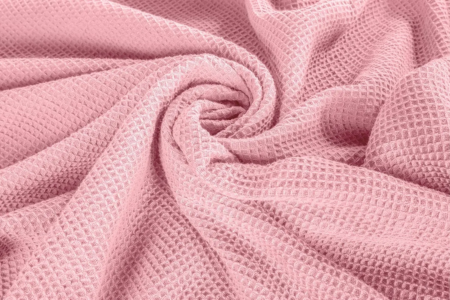 Crover All Season Waffle Premium Thermal Blanket Queen Size 90"x90" Durable Soft Cozy Breathable Weave Design 100% Cotton, Orchid Pink