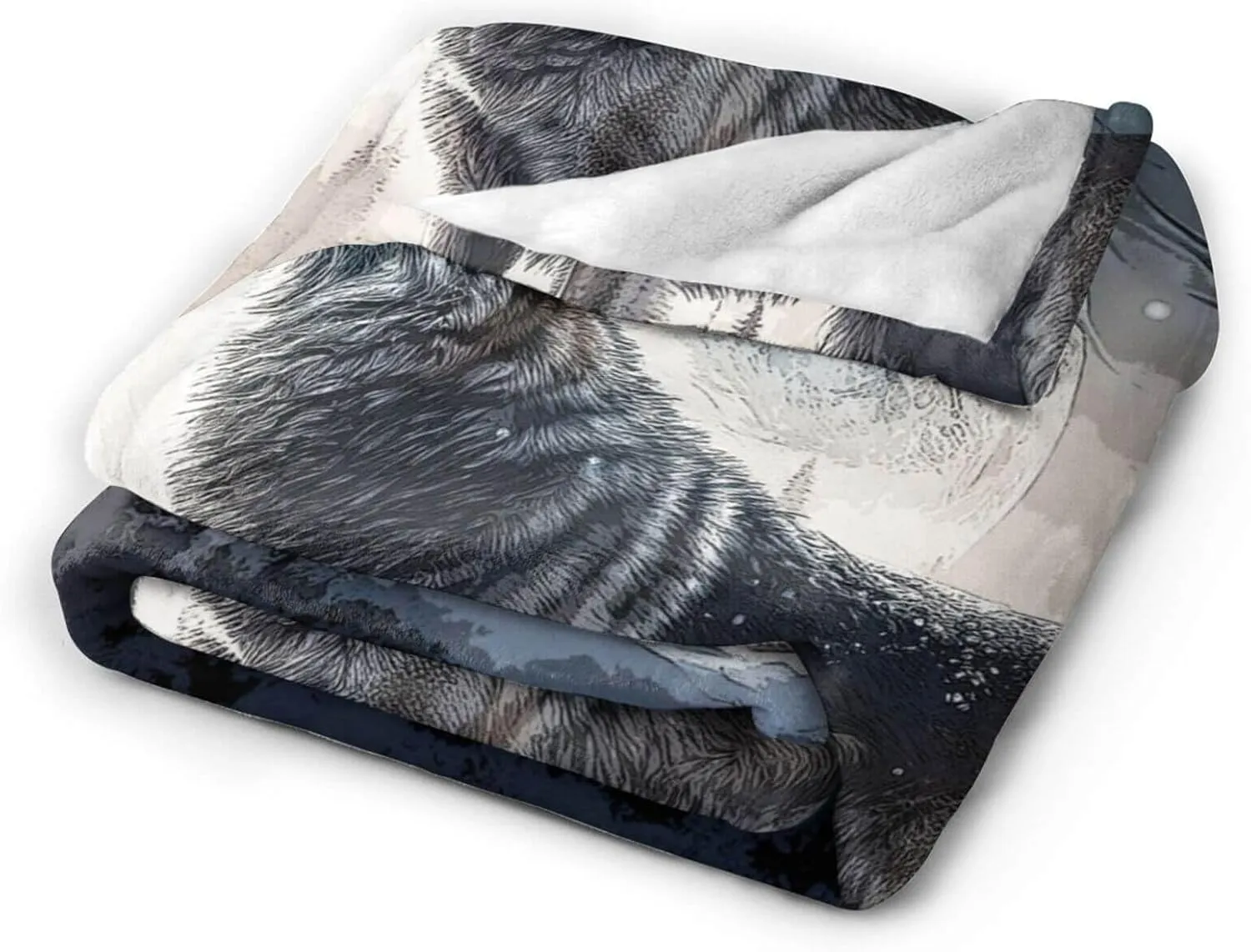 Custom Howling Wolf Blanket with Name for Boys Girls, Personalized Cool Wolf Themed Design Printed Throw Blankets for Kids Lap, Chair Sofa, Giftable Blanket, 40"x 50"