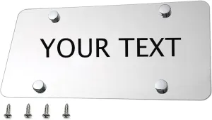 Custom Personalized 3D Chrome Letter Stainless Steel License Plate (12"x6", Chrome)