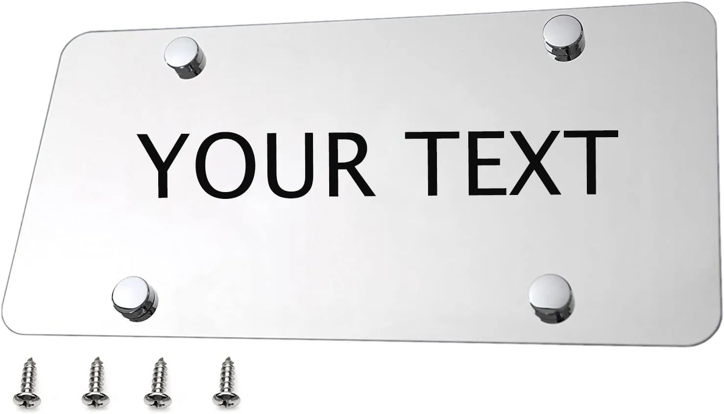 Custom Personalized 3D Chrome Letter Stainless Steel License Plate (12"x6", Chrome)