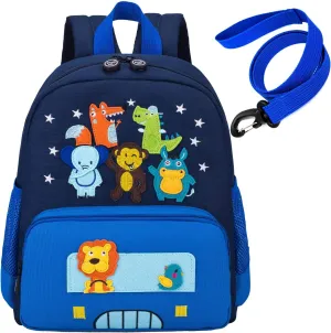 Cute Zoo Little 3d Backpack Kids Backpack for Boys and Girls Toddler Backpack Waterproof Preschool Safety Harness Leash (Blue Small Size,Age 1-2)