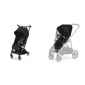 Cybex Libelle Lightweight Travel Baby Stroller and Gazelle S Rain Cover for Stroller