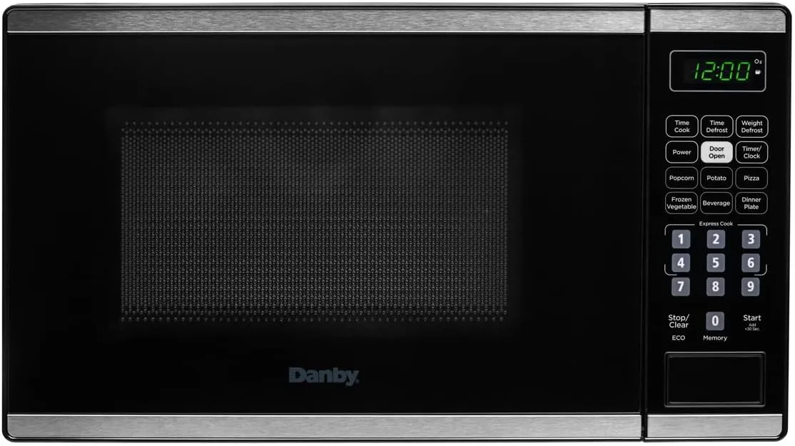 Danby DBMW0722BBS 0.7 cu. ft Countertop Microwave, Black and Stainless Steel