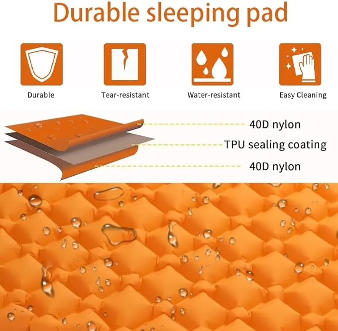 DanMir Camping Sleeping Pad - Ultralight Inflatable Camping Mattress for Hiking; Backpacking Camping Gear Must Have; Includes Carry Bag, Repair Kit; Compact Camping Mat and Portable Truck Bed Mattress