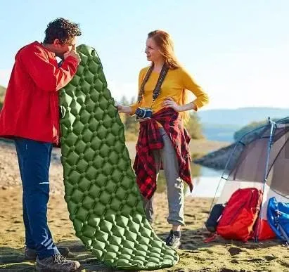DanMir Camping Sleeping Pad - Ultralight Inflatable Camping Mattress for Hiking; Backpacking Camping Gear Must Have; Includes Carry Bag, Repair Kit; Compact Camping Mat and Portable Truck Bed Mattress