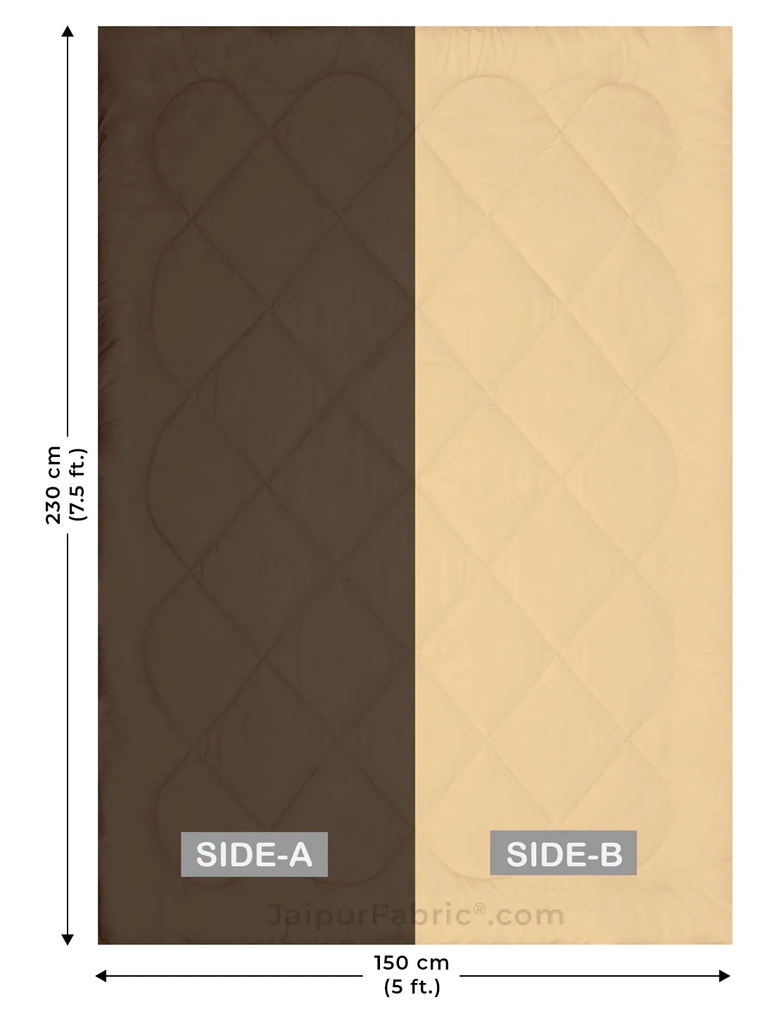 Dark Brown-Off White  Single Bed Comforter
