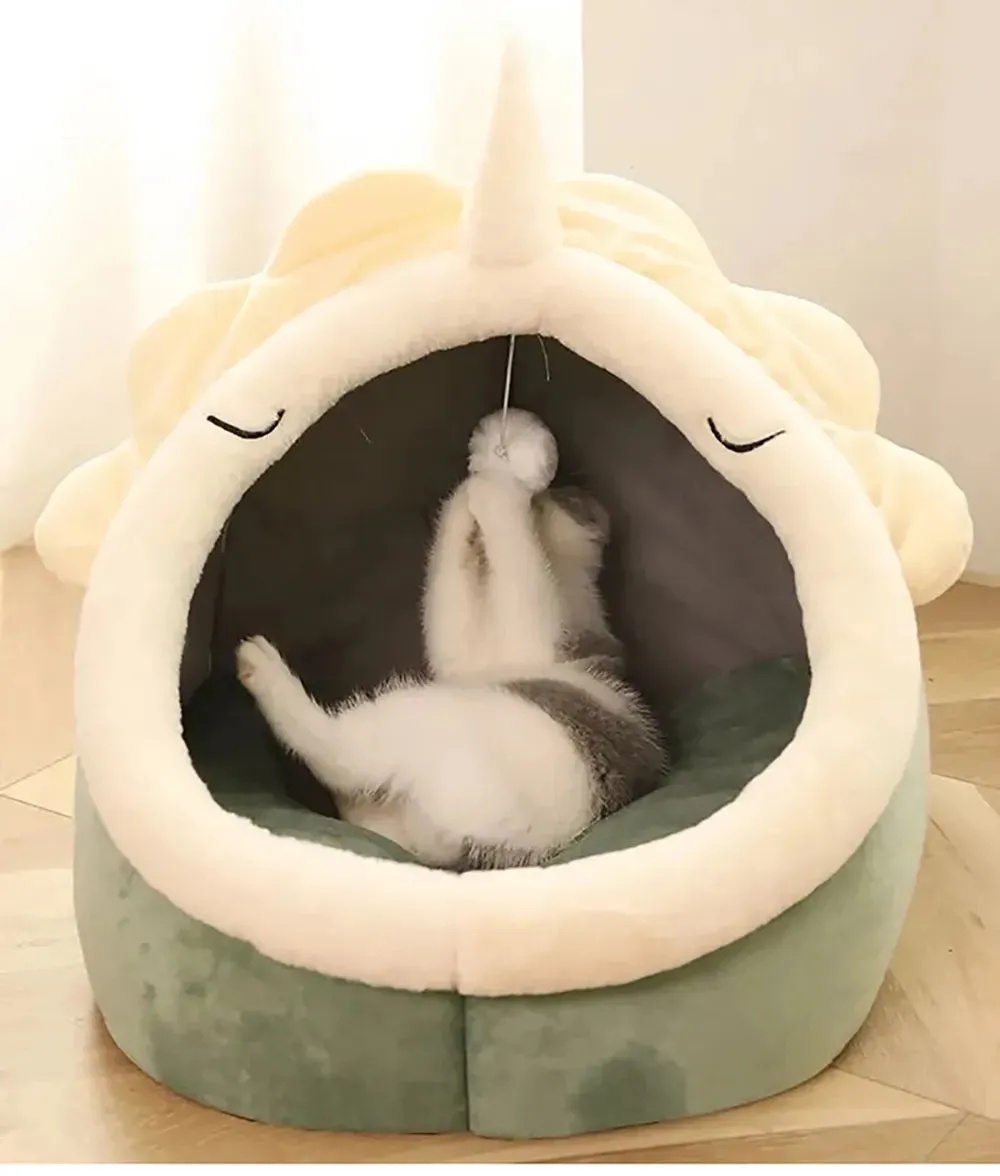 Deep Sleep Pet Cave Sleeping Bed - Foldable Pet Cartoon Sleeping Bed