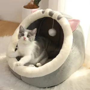 Deep Sleep Pet Cave Sleeping Bed - Foldable Pet Cartoon Sleeping Bed