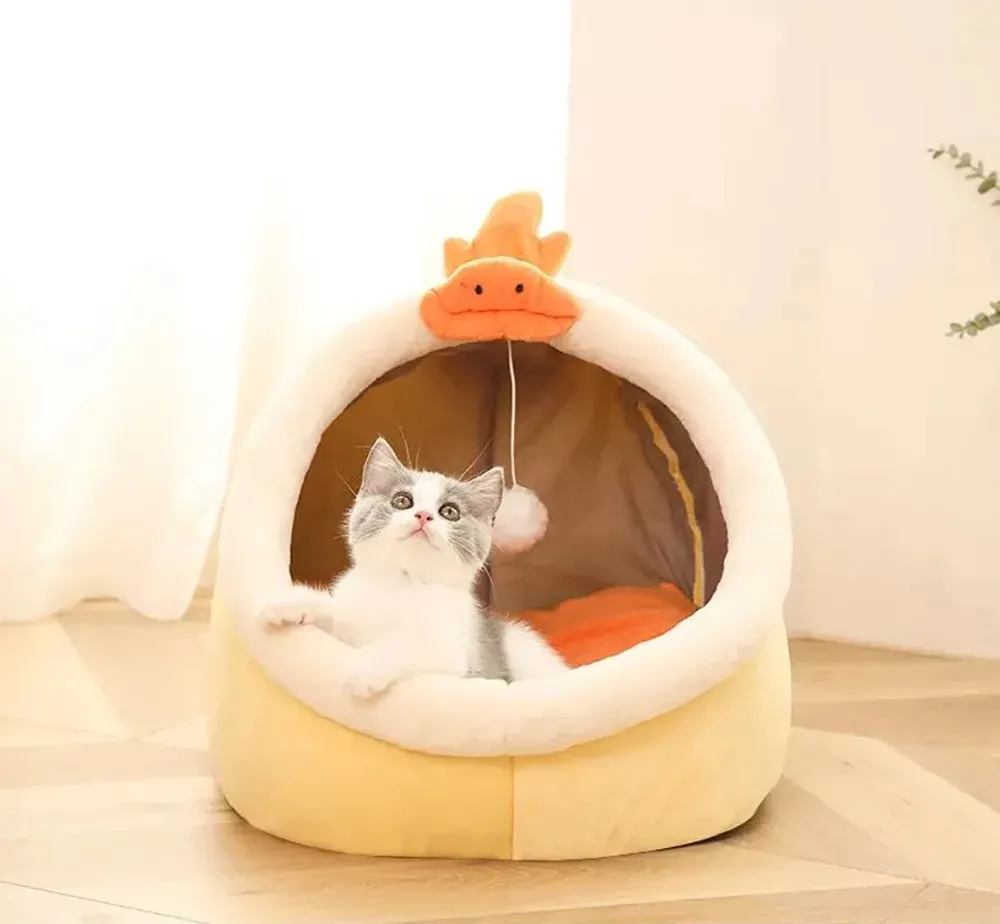 Deep Sleep Pet Cave Sleeping Bed - Foldable Pet Cartoon Sleeping Bed