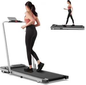 DeerRun 3 in 1 Walking Pad Treadmill, 300 Weight Capacity Foldable Treadmill, 3.0HP Low Noise Under Desk Treadmills for Home Office with Remote & APP