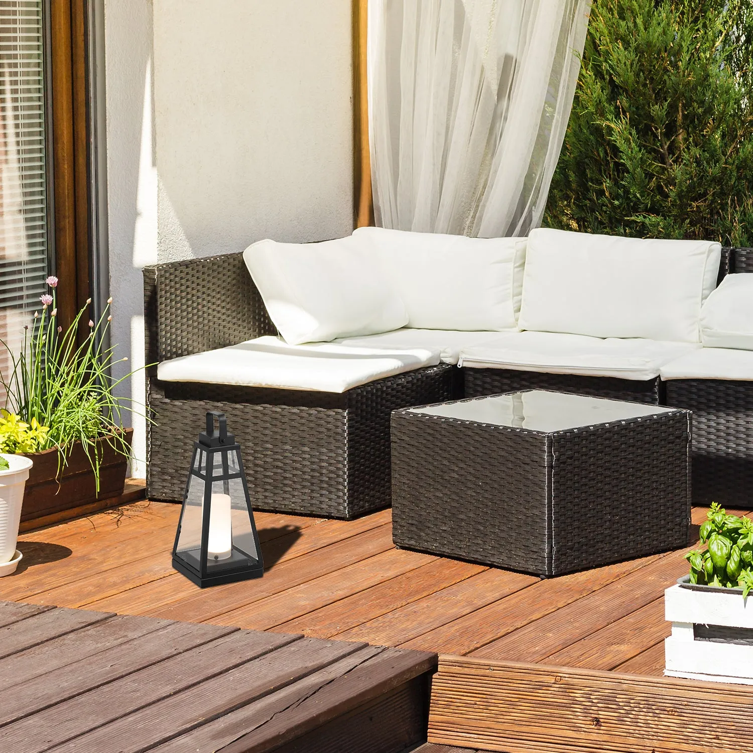 Diana Matte Black LED Integrated Outdoor Lantern