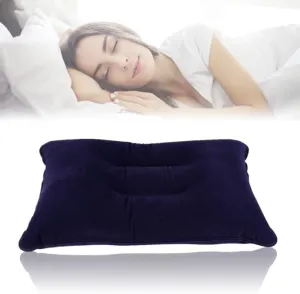 Dioche Portable Air Inflation Pillow, Soft PVC Pillow for Outdoor Travel Camping Hiking Sleeping