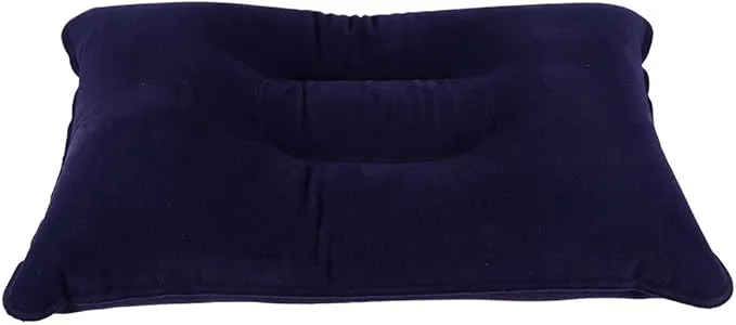 Dioche Portable Air Inflation Pillow, Soft PVC Pillow for Outdoor Travel Camping Hiking Sleeping