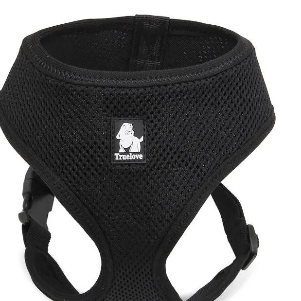 Dog Harness with Steel D Ring - Black, L