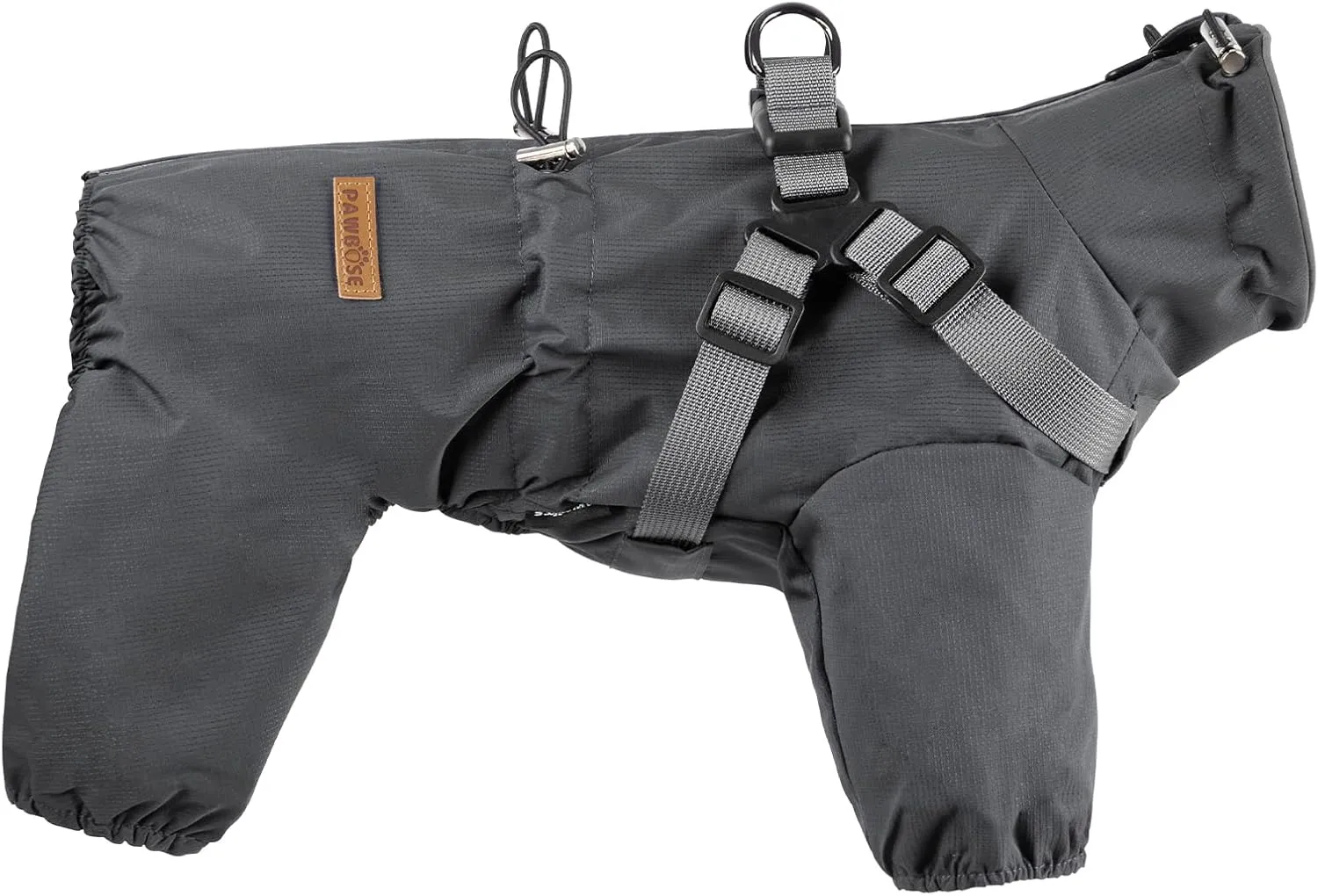 Dog Raincoat with Harness for Small and Medium Dogs, Adjustable Waterproof Dog Rain Jacket,Reflective Rainproof Puppy 4 Legs Raincoat-Grey,XL