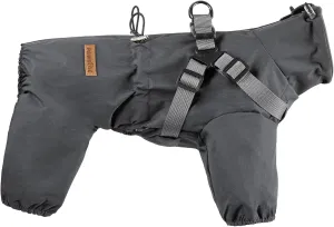Dog Raincoat with Harness for Small and Medium Dogs, Adjustable Waterproof Dog Rain Jacket,Reflective Rainproof Puppy 4 Legs Raincoat-Grey,XL