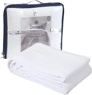 DOLLCENT 100% Cotton Twin Size Blanket for Bed, Premium Soft Combed Lightweight Blankets, Washed Breathable Cozy Bed Throw Blanket, White Twin Cotton Blankets for All Season: White (66"x90")