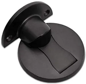 Door Wedge,Floor Door Stoppers,1PCS Strong Magnetic Door Stopper Metal Door Stop Heavy Duty Door Catch with 3M Self Adhesive Conceal Screws Floor Mounted (Brass) (Color : Black)