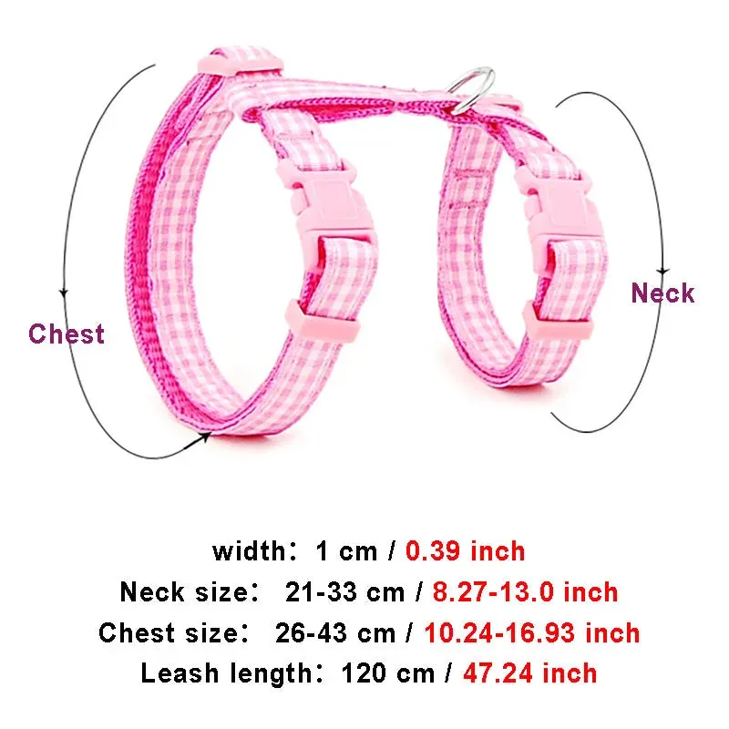 Dot & Plaid Cat Harness & Leash
