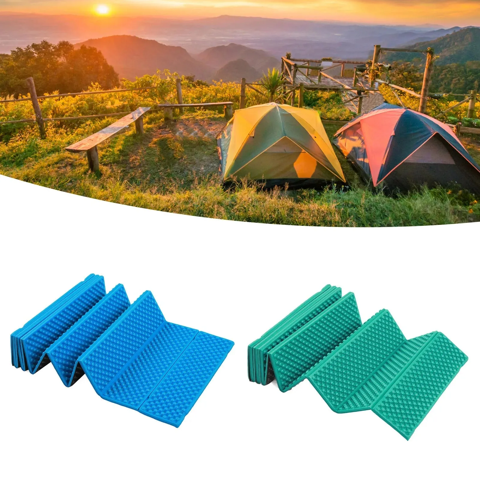 Double Egg Crate Sleeping Pad Foldable Thickened Foam Sleep Mat for Outdoor Camping 186x57CM Sleeping Pad Egg Crate Sleeping Pad