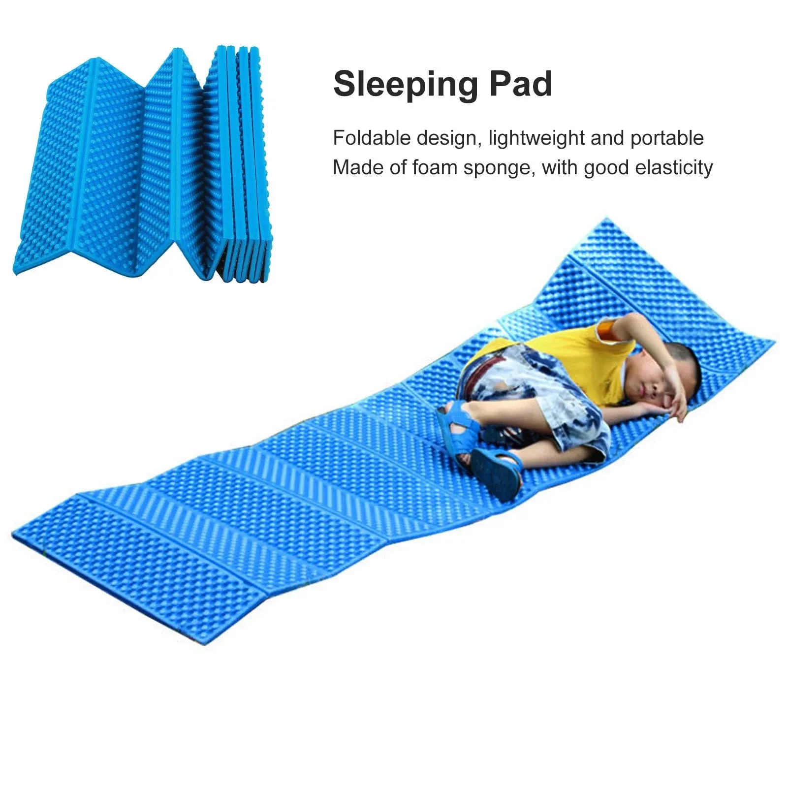 Double Egg Crate Sleeping Pad Foldable Thickened Foam Sleep Mat for Outdoor Camping 186x57CM Sleeping Pad Egg Crate Sleeping Pad