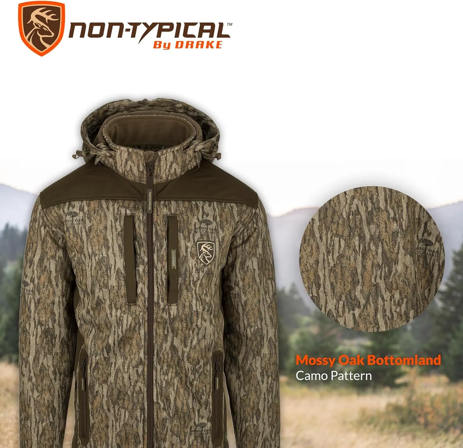 Drake Waterfowl Men's Non-Typical Standstill Windproof Agion Active XL Hooded Hunting Jacket