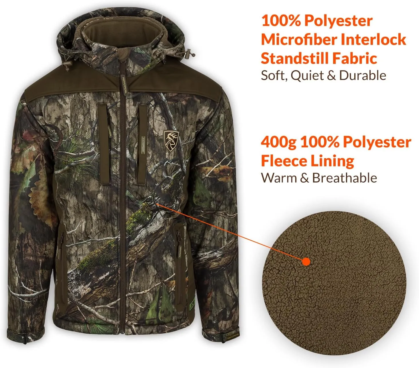Drake Waterfowl Men's Non-Typical Standstill Windproof Agion Active XL Hooded Hunting Jacket