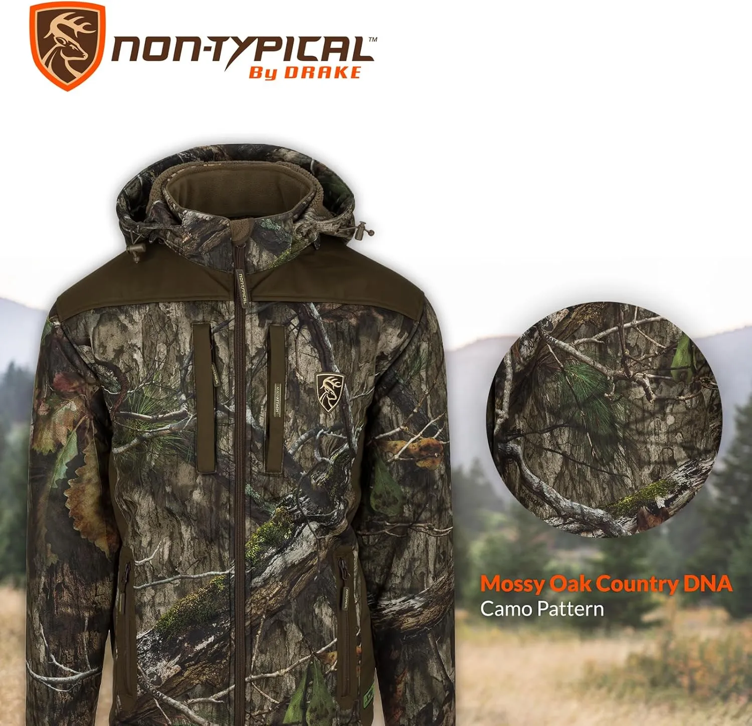 Drake Waterfowl Men's Non-Typical Standstill Windproof Agion Active XL Hooded Hunting Jacket