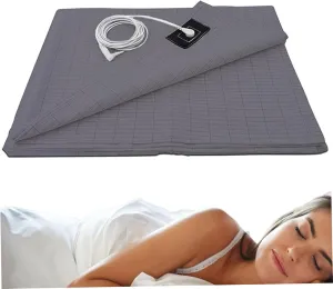 Earthing Sheet, Grounding Sheet 28x52In Soft Earthing Sheet Breathable Grounding Bed Sheet with Cable Conductive Foldable Earthing Mat for Better Sleep Stress Relief