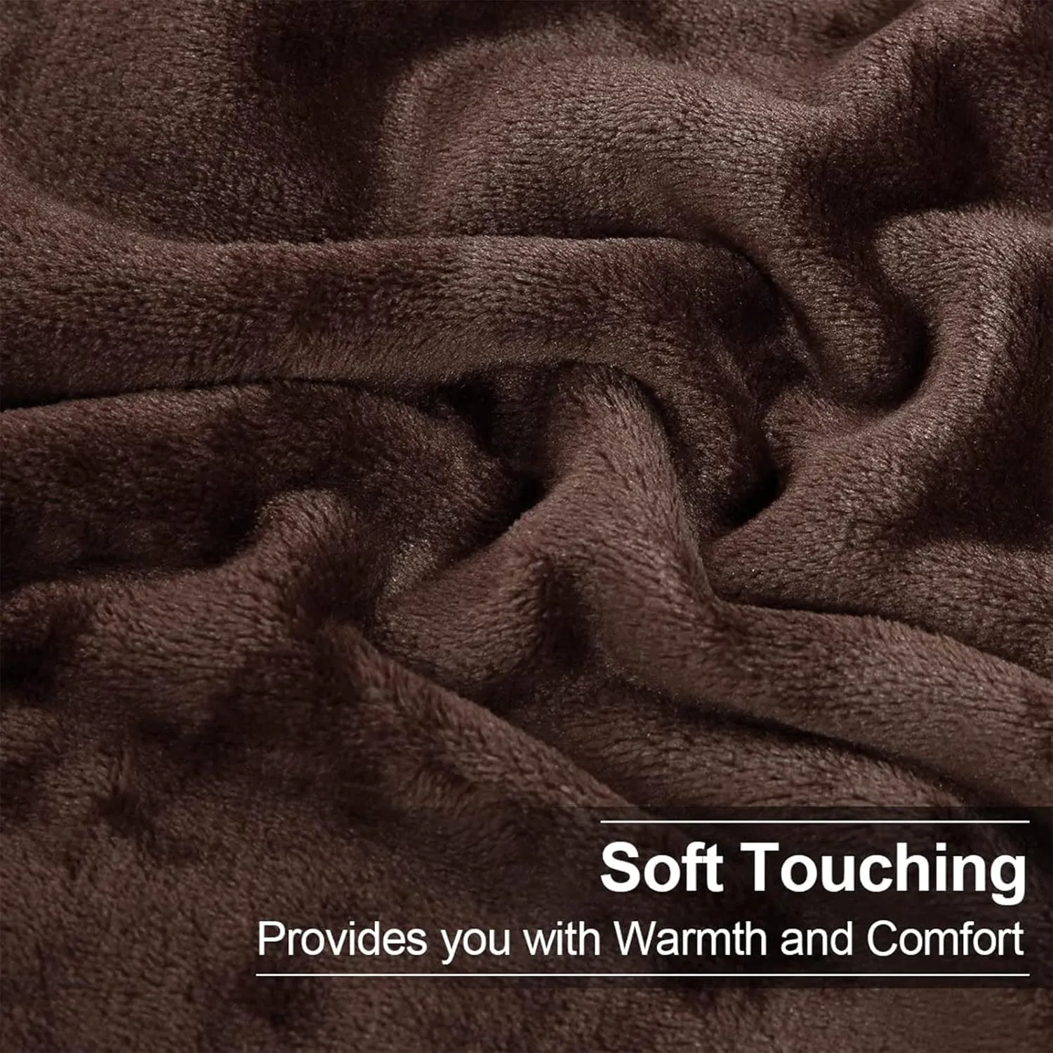 EASELAND Soft Queen Size Blanket Warm Fuzzy Microplush Lightweight Thermal Fleece Blankets for Couch Bed Sofa,90x90 Inches,Chocolate