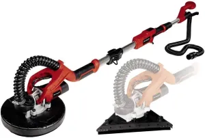 Einhell TE-DW Wall Sander 225 X (750 W, Ø225 mm, 285 x 285 x 285 mm Sandpaper, Interchangeable Sanding Plate, Telescopic Handle 165 cm, Includes Abrasive Wheels   Grid Cloths in Case