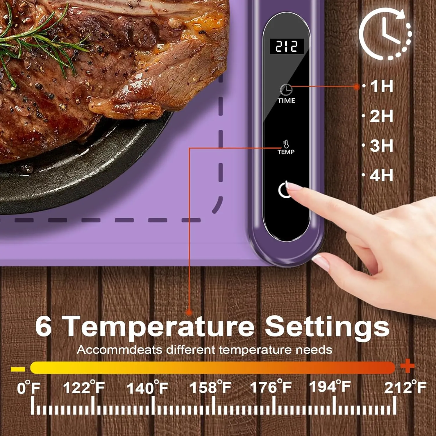 Electric Warming Tray: Mom Hot Plate Silicone Food Warmer Mat for Food Buffet Party Essentials Portable Keep Warm Heating Pad Kitchen Birthday Gift for Women Her