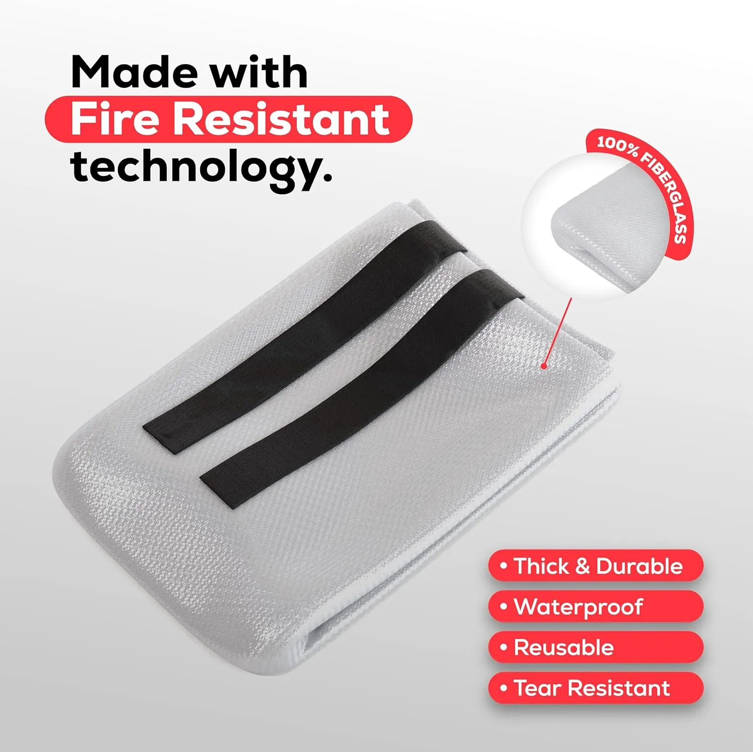 Emergency Fire Blanket for Home & Kitchen | 1-Pack   Mount | Fire Extinguisher for Camping Gear, Car Safety, Hiking, Survival Kit & Welding | Flame Retardant Preparedness Supplies 39" x 39"